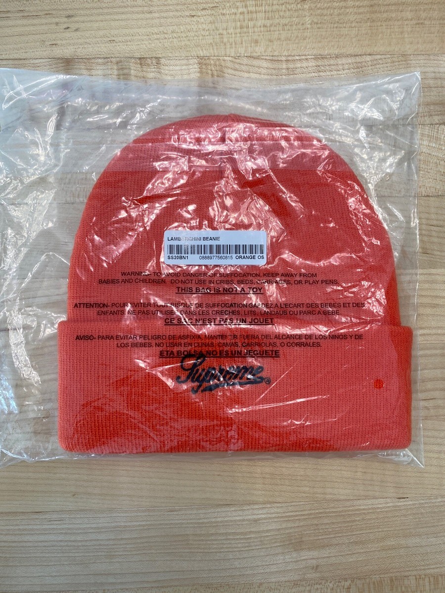 Supreme SS20 Lamborghini Beanie Orange Box Logo Bogo | eBay
