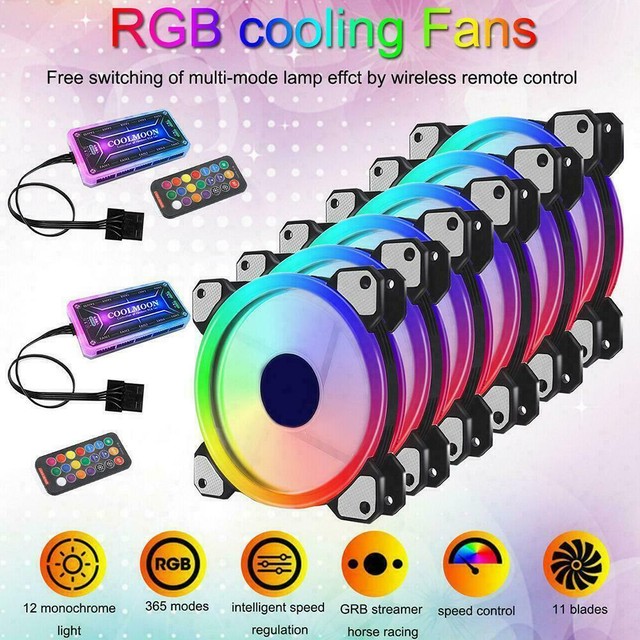 RGB LED Ruhigen Pc-gehäuse PC Lüfter 120mm mit 1 Fernbedienung Z5Q9 RGB LED Ruhigen Pc-gehäuse PC Lüfter 120mm mit 1 Fernbedienung Z5Q9