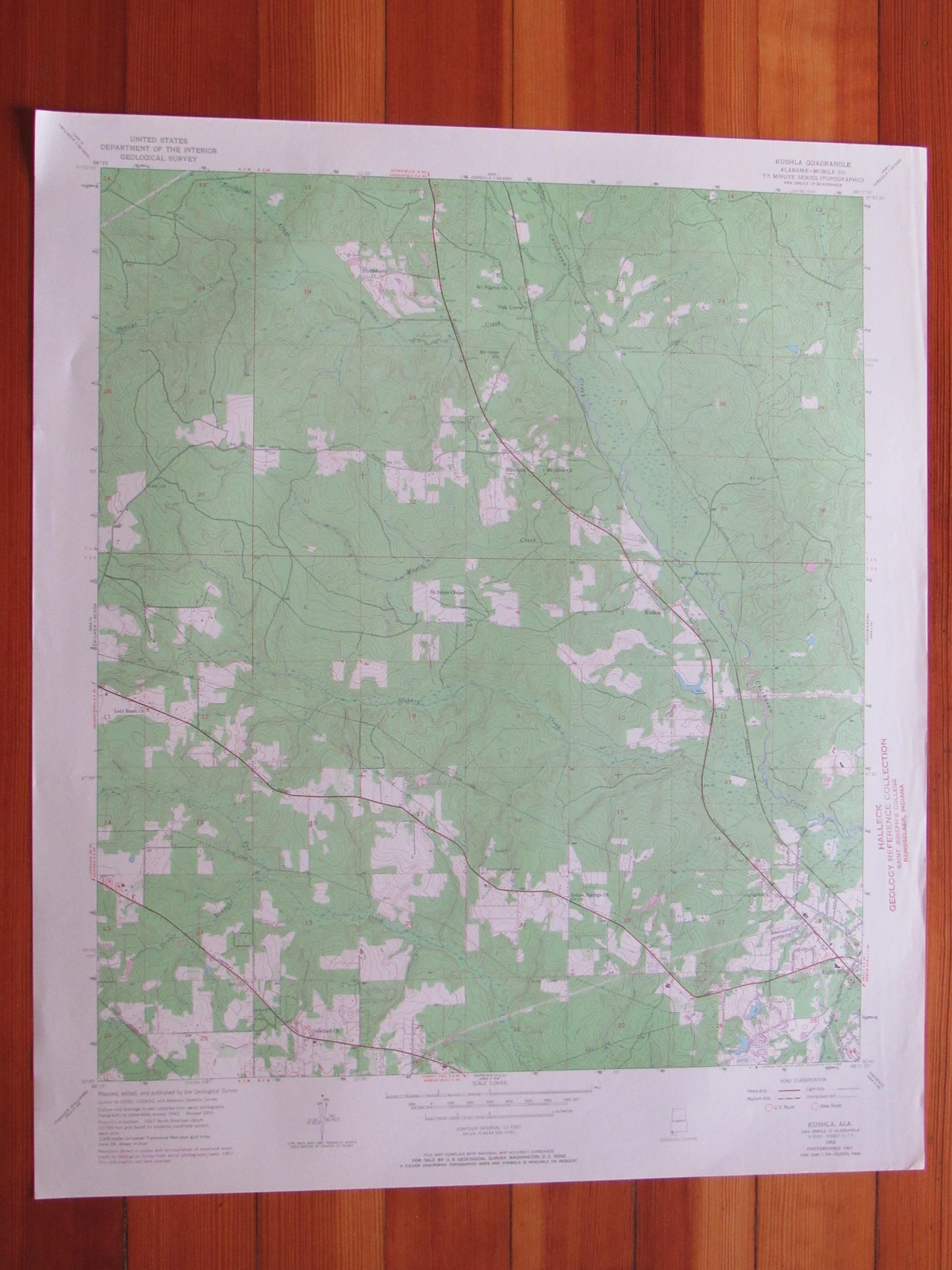 Kushla Alabama 1968 Original Vintage USGS Topo Map eBay