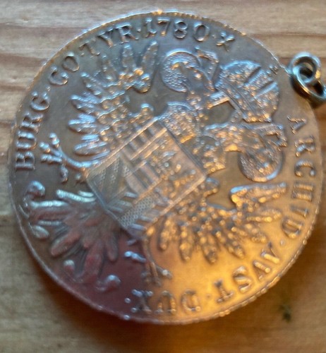AUSTRIAN STERLING SILVER COIN R IMP HU BO REG M THERESIA DG /NECKLACE 1780 925 - 第 2/3 張圖片