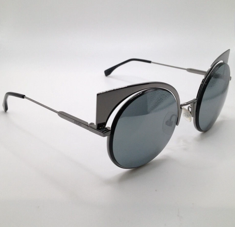 Gafas de sol Fendi FF 0177/S KJ1T4 Gunmetal redondo gato metal marco 55-18-140 *SD Foto 3 de 4