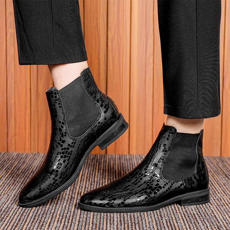 Leather boots best sale with suit