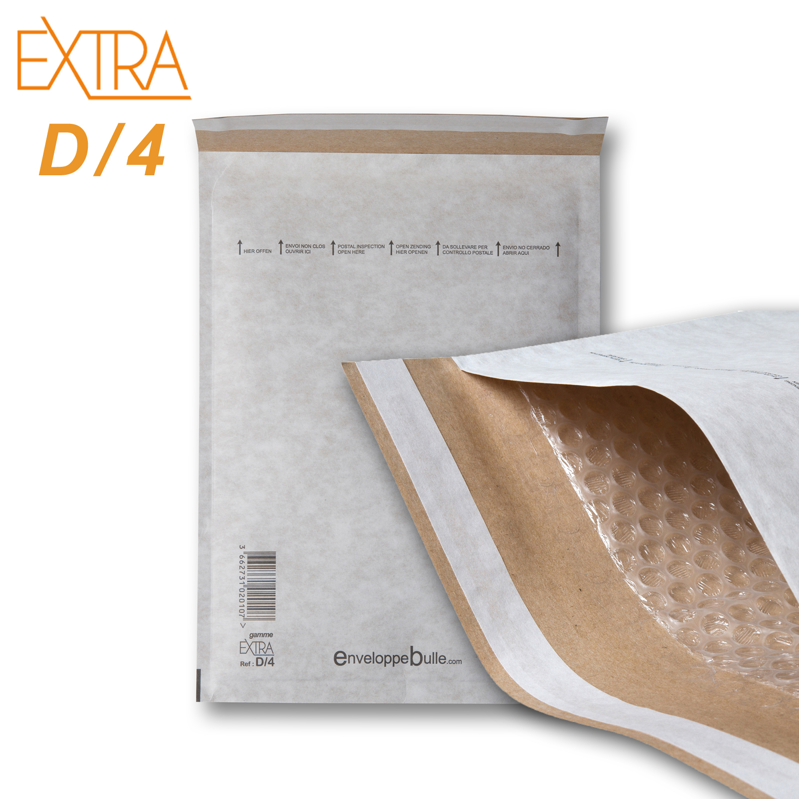 Enveloppes à bulles rigides D/4 pochette carton matelassée 180x265 mm pour colis postal