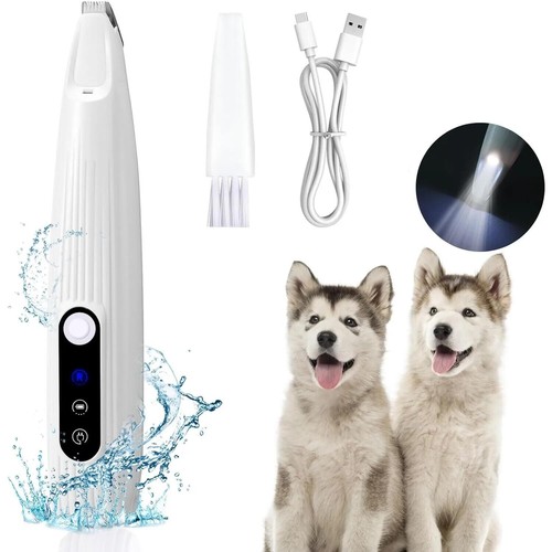 Tagliaerba elettrico per cani animali domestici tagliacapelli LED impermeabile peli per piedi animali domestici gatto cane zampe rasoio - Foto 4 di 26