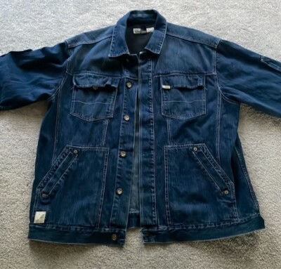 Vintage Enyce Jacket Mens XXL Denim Utility Y2K Hip Hop Rap Jean