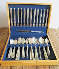 BSF 90 INOX Silver Plated Flatware 84 Set + Grasoli Germany Miniature Spoon Fork