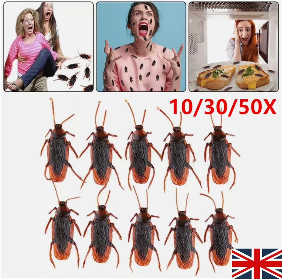 10-50X Prank Fake Cockroaches Cock Roach Joke Gifts Creepy Bug Gag Toy, - Image 3 of 4