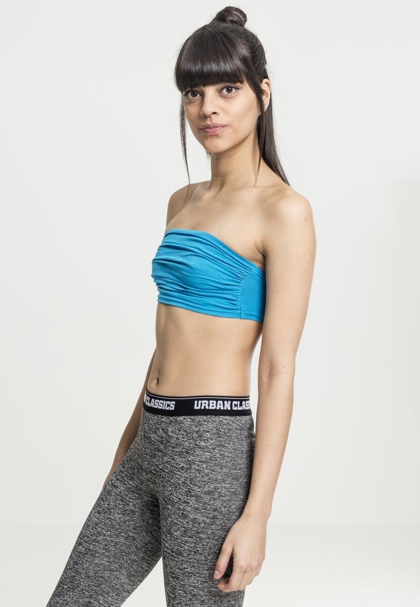 Городская классика Женская рубашка Женский топ-бандо бирюзового цвета