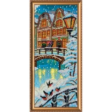Bead Embroidery Kit Winter Bead needlepoint Beadwork DIY Abris Art
