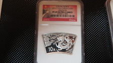 2012 China Fan 10 Yuan Lunar Fan Year of the DRAGON 1 oz .999 Silver NGC MS69