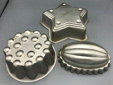 Mirro Jello Cake Molds Set Of Three Oval Star and Round Vintage