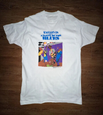 Vintage XL Rare Seagrams Rum Gin Blues Alcohol Beer Ds Promo Concert Tee T Shirt