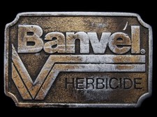 KE21161 VINTAGE 1970s  BANVEL HERBICIDE FROM VELSICOL  BRASSTONE BELT BUCKLE