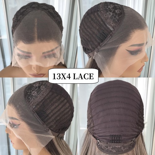 Ashy Brunette with Blonde Highlights Straight Synthetic Lace Front Wig for Wo... - Picture 7 of 7