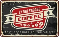 Blechschild 20X30 Cm Kaffee Extra Strong Coffee Good Morning Essen Trinken Deko