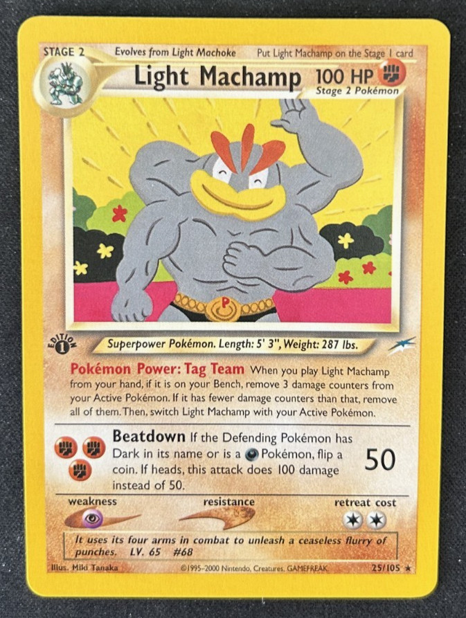 Light Machamp 25/105 (NM) Neo Destiny Rare 1st Edition