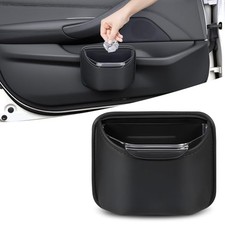 Small Car Trash Can for Side Door Back Seat Leather Leakproof Removable Liner