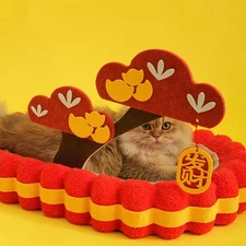 Cat Scratcher Bed Decor with Hanging Tag Shelter Portable Versatile Cat Nest