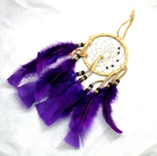Native American Made Dream Catcher, 4" Amethyst DreamCatcher,  COA  #DC4-2
