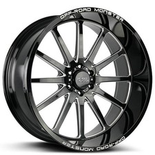 M26 Off-road Monster Wheels 26x12 Gloss Black Milled Rims 4pcs C3