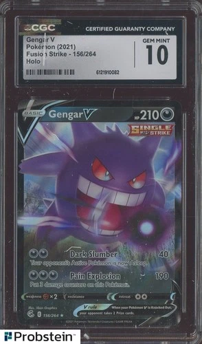 2021 Pokemon Fusion Strike #156 Gengar V CGC 10 GEM MINT