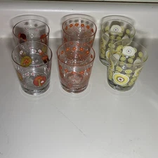 Ikea Busig Lowball Mushroom Glass Flower Pattern Glassware MCM Retro Boho