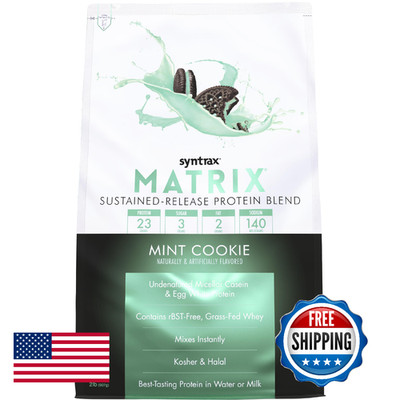 Syntrax Matrix Protein Blend - Mint Cookie 2 lbs. Sustained-Release w/ Real Cook