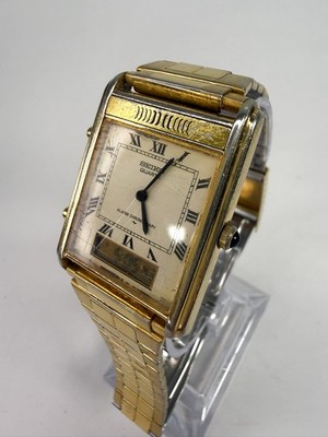 Seiko Gold-Tone Alarm Chronograph Ana-Digi Watch Tank Style
