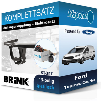 Für Ford Tourneo Courier 14- BRINK Anhängerkupplung starr + 13polig E-Satz neu