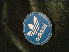 Adesivo Sticker Vintage Anni 80 Logo Adidas Azzurro Bianco Ottimo
