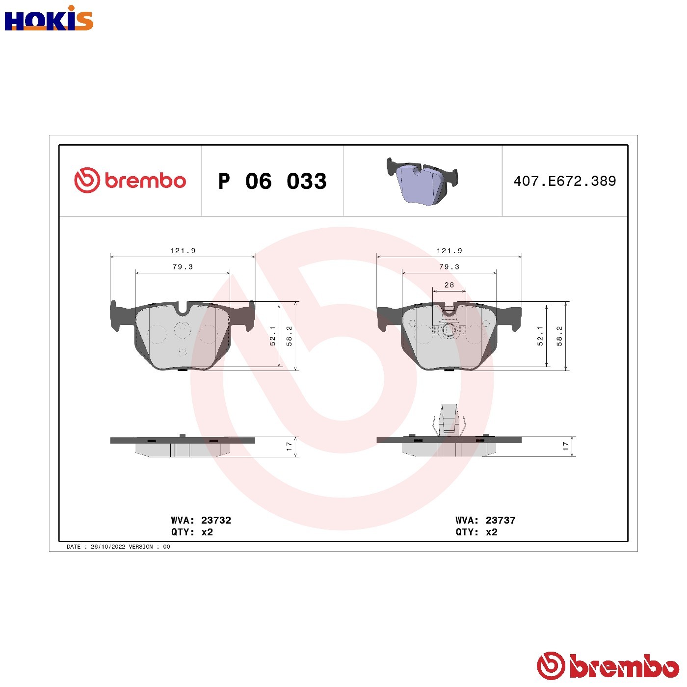 Brake Pads Set fits BMW 525 E60, E61 3.0D Rear 07 to 08 Brembo 34212339276 New - Image 39