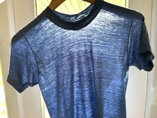 S Vtg 70s Blue Blank Thin Distressed Thrashed Skate Punk Dogtown 50/50 T-Shirt