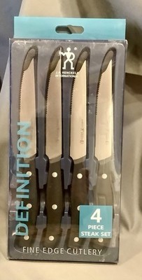 Four JA Henckels Definition 4.5'' Steak Knife Stainless Steel 19480-004, in a box