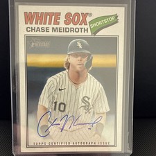 Topps 2026 Heritage Real One Autograph Chase Meidroth #298 Chicago White Sox