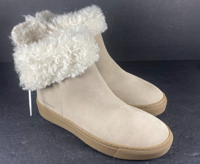 Cougar Women's Devon Waterproof Beige Faux Fur Suede Foam Booties US Size 8