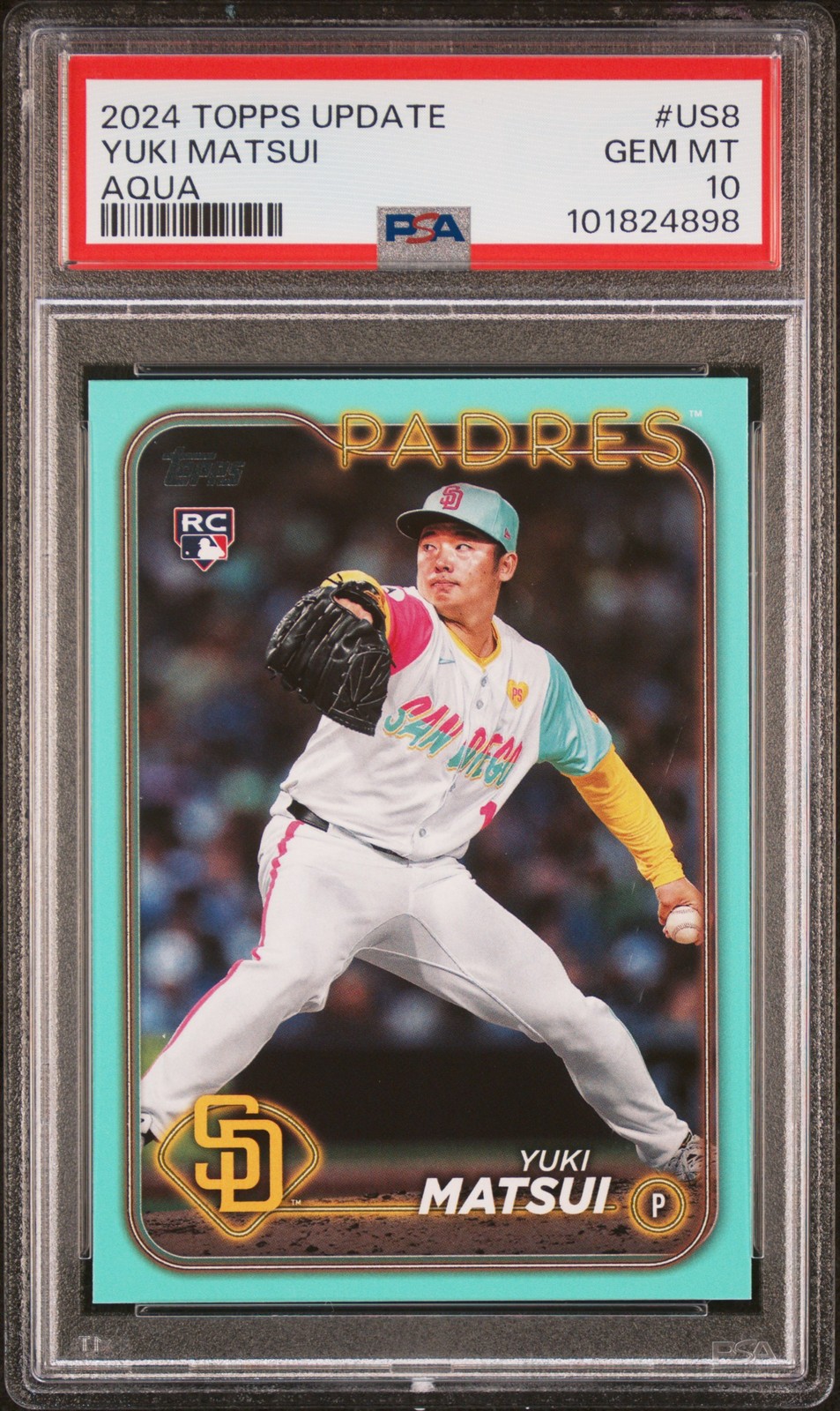 2024 TOPPS UPDATE AQUA #US8 YUKI MATSUI PSA 10