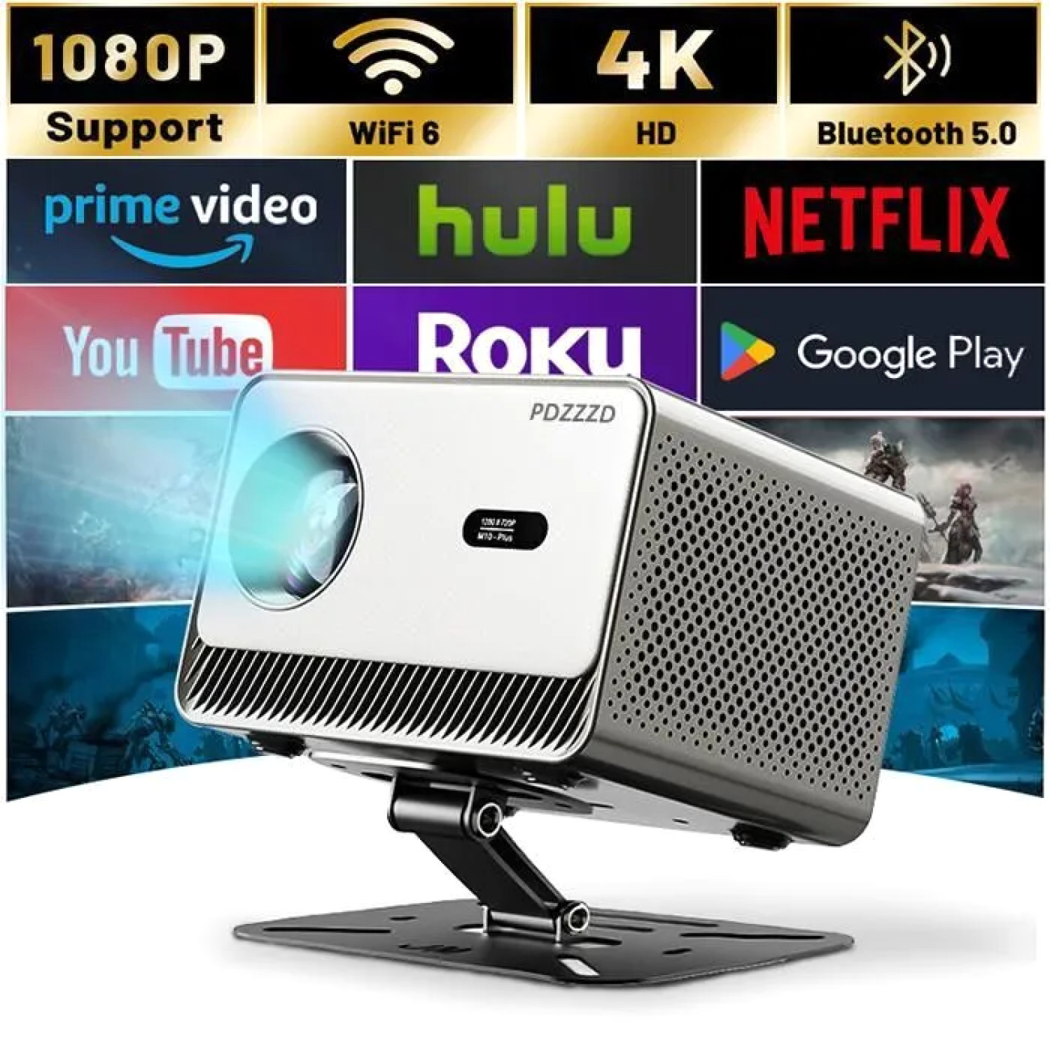 Vidéoprojecteur 4K 1080P CinemaHome connecte Android pour home cinema intense