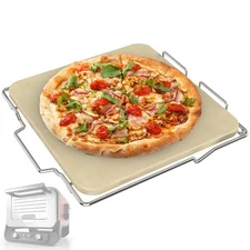 Pizza Stone with Stainless Steel Rack for Ninja Woodfire Outdoor Pizza Oven O...