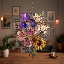 Flower Floral Wall Decor Suncatcher Acrylic