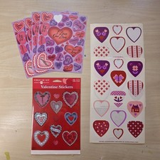Vintage Valentine Sticker Lot 14 sheets Valentine's Day