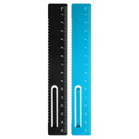 2 StüCk Gerade Lineal 15Cm Metalllineal Schwarz/Blau Clip Lineal