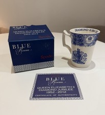 Spode Blue Room Diamond Jubilee 2012 QEII Becher 13 fl&uuml;ssige Unzen signiert limitierte Auflage