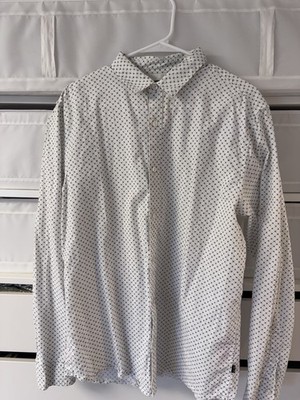 Only & Sons Klassisches Hemd Slim Fit XL weiß/blau geometrisch Langarm