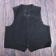 Midtown Man Vest Mens XL Black Formal Suit Waistcoat Tuxedo Wedding Prom