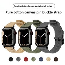 For Apple Iwatch S10987654 Cotton Canvas Watch Band Strap 38 40 41 42 44 45 49mm