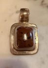 Vintage 925 Sterling Silver Red Brown Pendant Charm Antique 14.6 Grams — photo 1