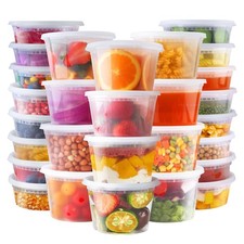 Deli Containers With Lids 50 Sets Pint Plastic Soup Containers 16oz 8oz Clear Fo