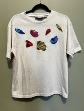 Vintage Folette Women  s Shirt Size Small Seashells Ocean Beach Embroidered
