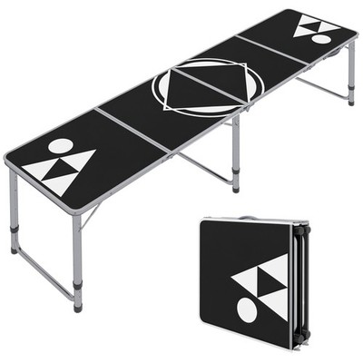 Bierpong Tisch Campingtisch klappbarer Klapptisch für Garten, Balkon, Schwarz
