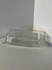 Vintage Butter Dish, Clear Pressed Glass Butter Dish, Pyrex Covered Butter Dish,